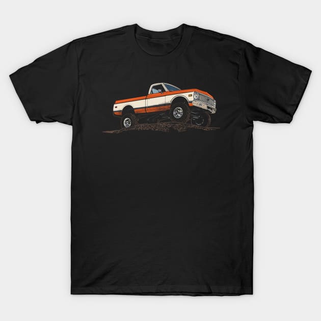 Chevy c10 1972 dirt T-Shirt by Saturasi